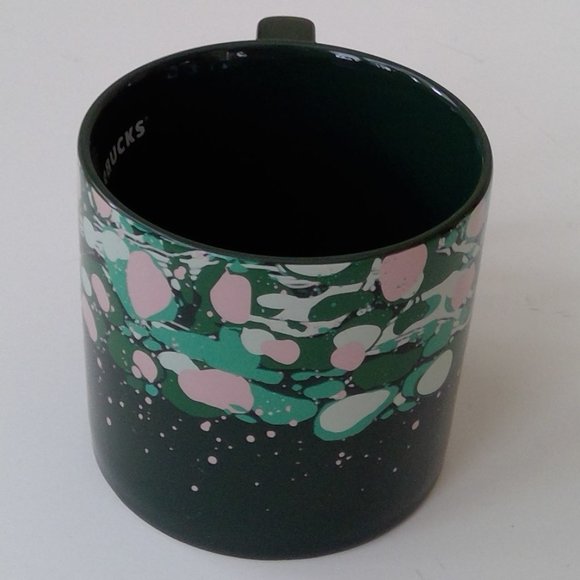 Starbucks Venetian Marble Forest Green + Pink Mug - Picture 4 of 8
